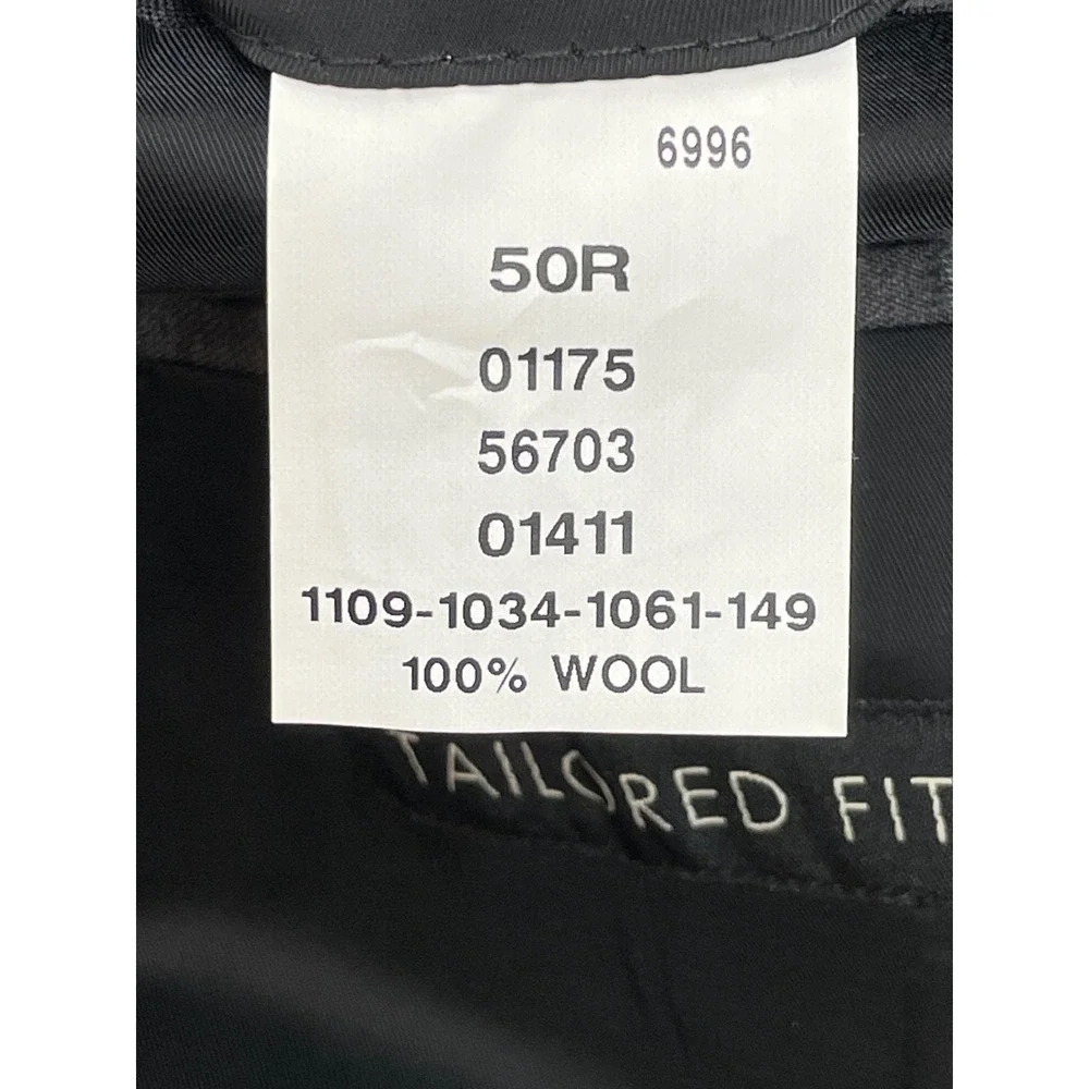 Jos A Bank Suit Men 50R Gray 100% Wool 2-Button Tailored Fit Pants 46x30 - 2 Pcs